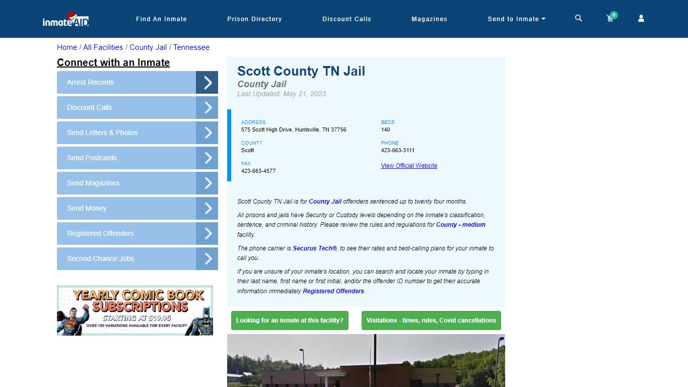 Scott County TN Jail - Inmate Locator - Huntsville, TN