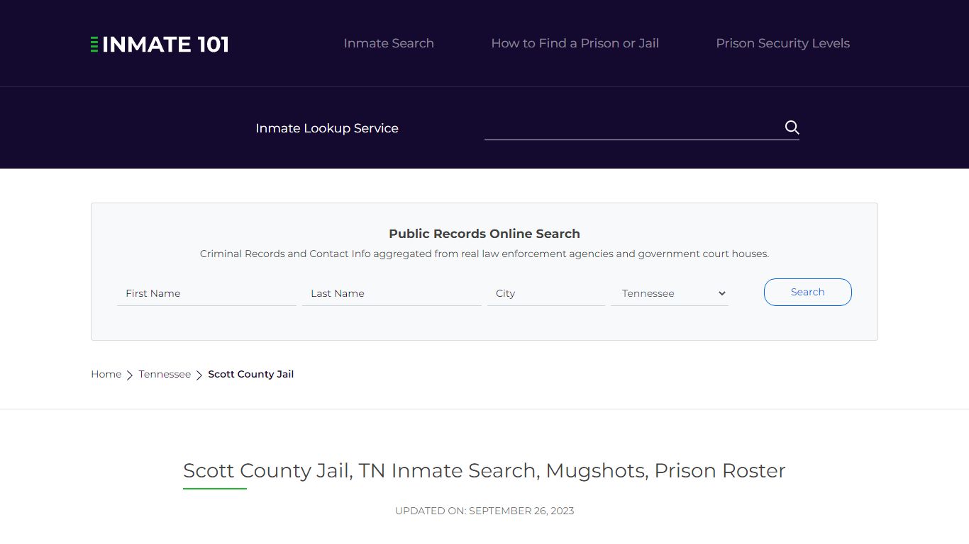 Scott County Jail, TN Inmate Search, Mugshots, Prison Roster