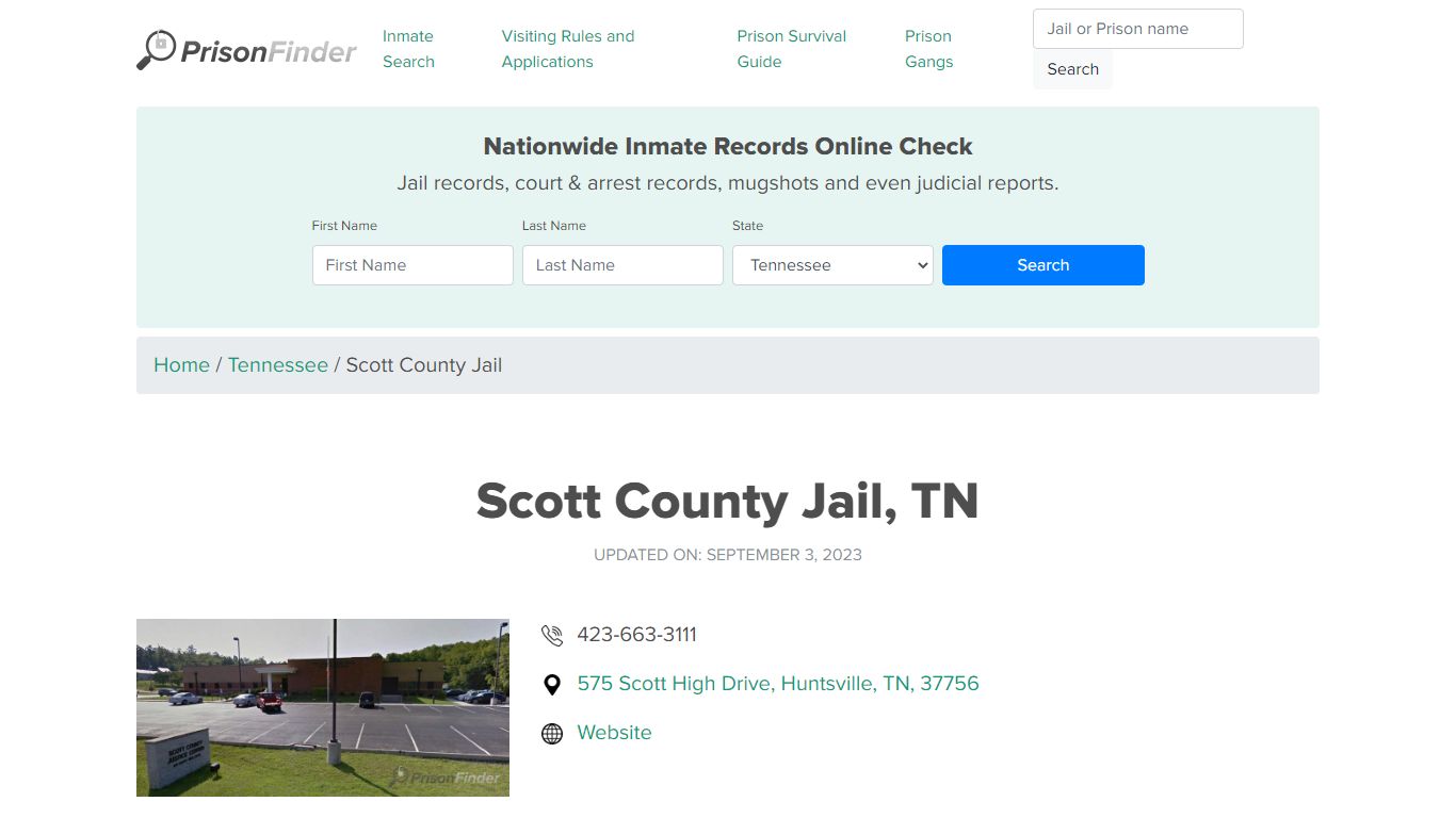 Scott County Jail, TN Inmate Search, Mugshots, Visitation, Phone no ...